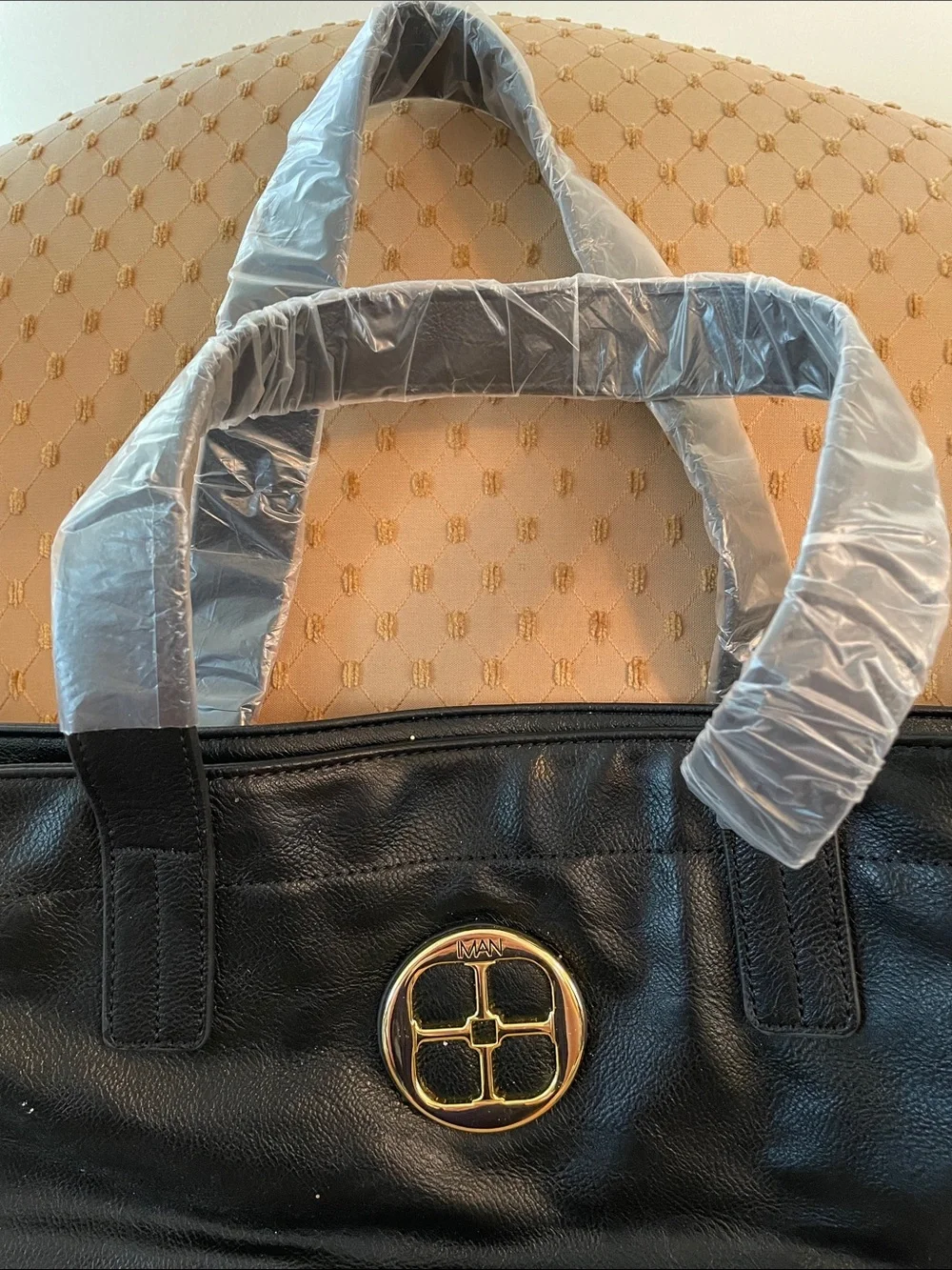 IMAN Black and Silver Glitter Tote